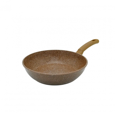 Сковорода литая  Классическая каменная коричневый камень, 24 см.