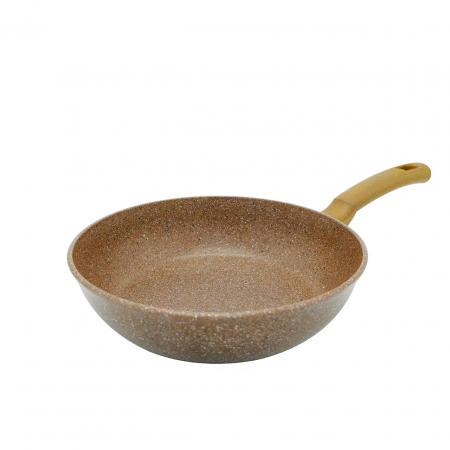 Сковорода литая Классическая каменная коричневый камень, 26 см.