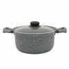 Кастрюля серая 3 литра, с крышкой, 20см