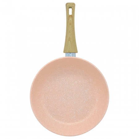 Сковорода литая VARI АУРА, персиковый камень, 28 см.
