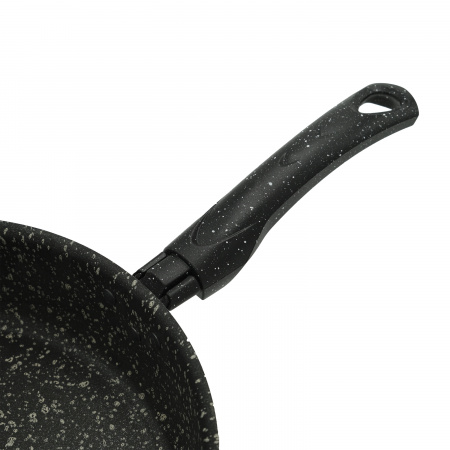 Сотейник высокий борт черный с крышкой, 28см