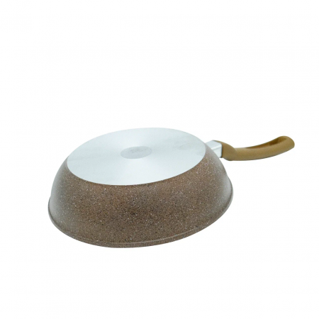 Сковорода литая Классическая каменная коричневый камень, 28 см.