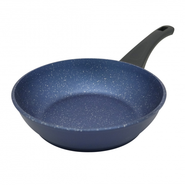 Сковорода литая VARI Аквамарин синий металлик, 28 см, с крышкой