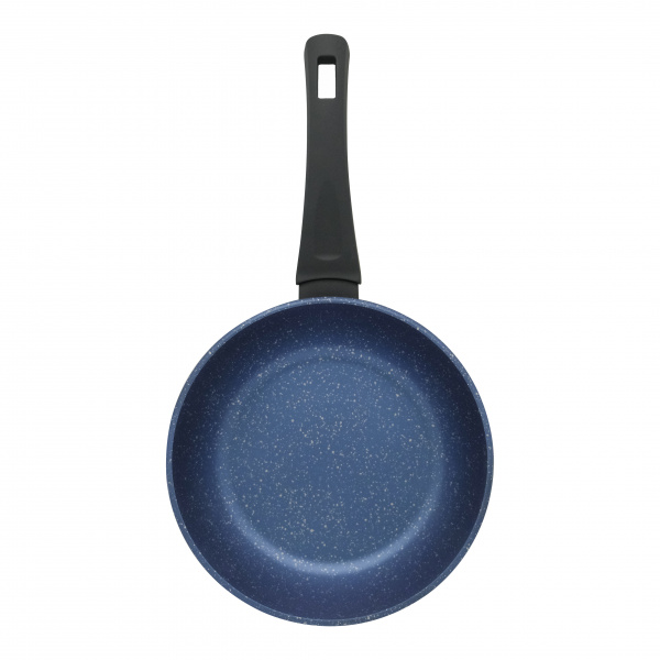 Сковорода литая VARI Аквамарин синий металлик, 22 см, с крышкой