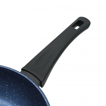 Сковорода литая VARI Аквамарин синий металлик, 26 см, с крышкой