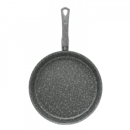 Сотейник высокий борт серый гранит, с крышкой 28см