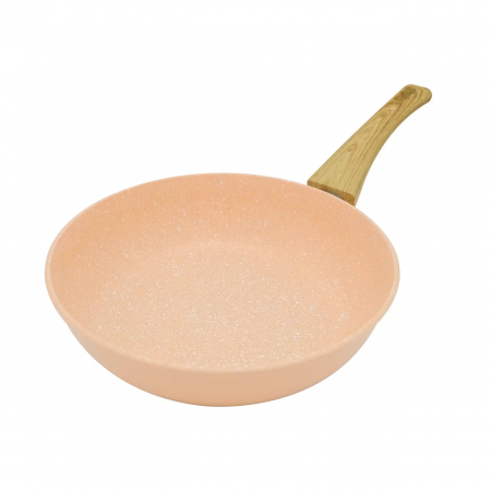 Сковорода литая VARI АУРА, персиковый камень, 24 см.