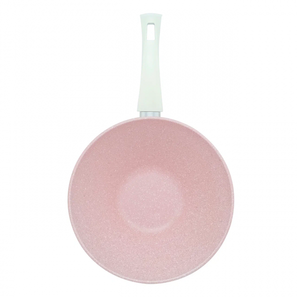 Сковорода литая VARI РОМАНТИКА, розовый камень, WOK , 28 см.
