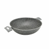 Жаровня серая с двумя ручками с крышкой 28см