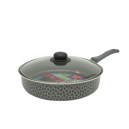 Сотейник высокий борт Серая 26 с крышкой