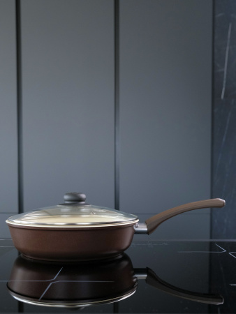 Сковорода индукционная литая VARI Фреска Керамика 28 см, с крышкой
