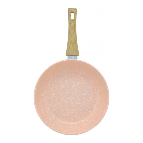 Сковорода литая VARI АУРА, персиковый камень, 24 см.
