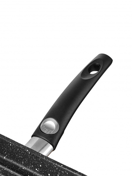 Сковорода-гриль VARI "PIETRA" квадратная, черный гранит, 28х28см, со съемной ручкой