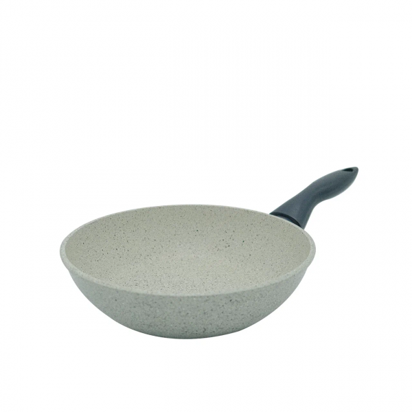 Сковорода литая Классическая каменная белая, 22 см.