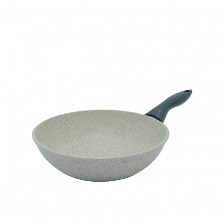 Сковорода литая Классическая каменная белая, 22 см.