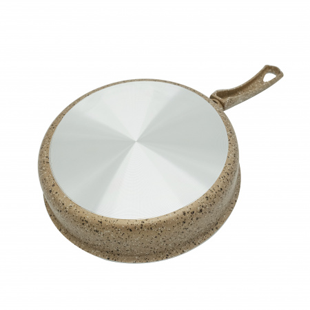 Сотейник высокий борт коричневый с крышкой, 28