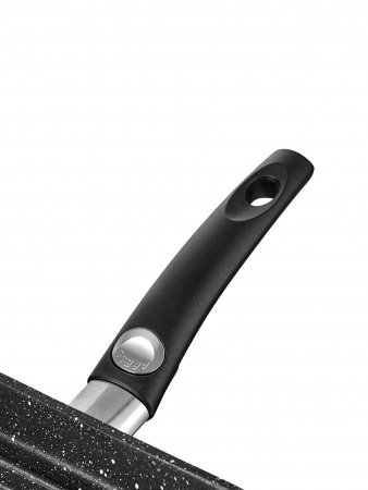 Сковорода-гриль VARI "PIETRA" квадратная, черный гранит, 28х28см, со съемной ручкой