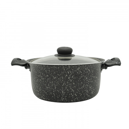 Кастрюля черная 3 литра, с крышкой, 20см