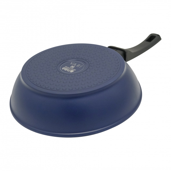 Сковорода литая VARI Аквамарин синий металлик, 28 см, с крышкой