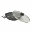 Жаровня серая с двумя ручками с крышкой 28см