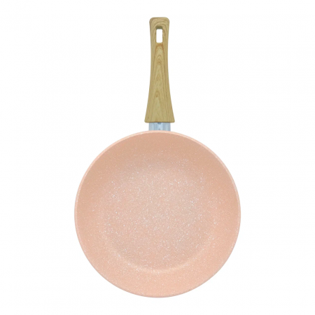 Сковорода литая VARI АУРА, персиковый камень, 24 см.