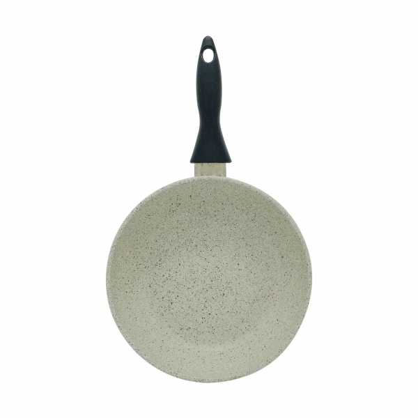 Сковорода литая Классическая каменная белая, 22 см.