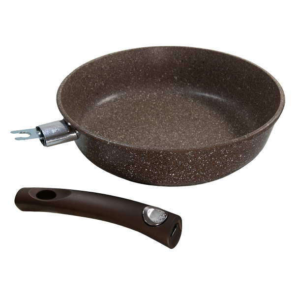 Сковорода PIETRA теплый гранит 24 со съемной ручкой