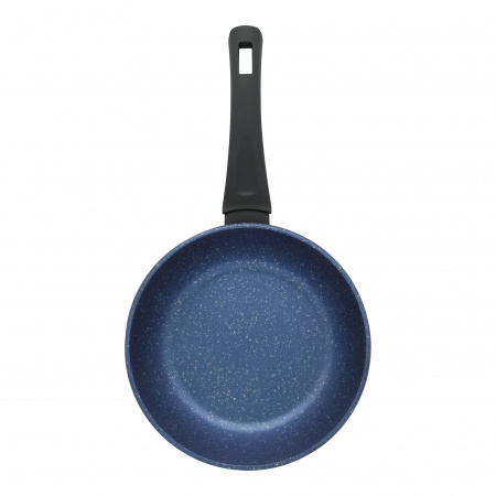 Сковорода литая VARI Аквамарин синий металлик, 22 см, с крышкой