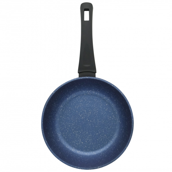 Сковорода литая VARI Аквамарин синий металлик, 28 см, с крышкой