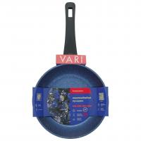 Сковорода литая VARI Аквамарин синий металлик, 28 см, с крышкой