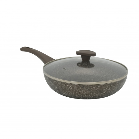 Сковорода штампованная высокая индукционная Меркурий, 24 см, , с крышкой