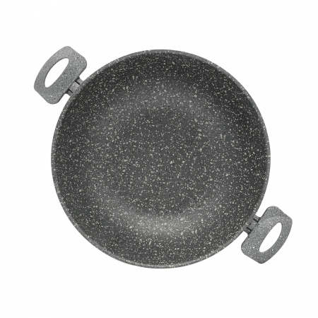 Жаровня серая с двумя ручками с крышкой 28см