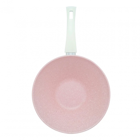 Сковорода литая VARI РОМАНТИКА, розовый камень, WOK , 28 см.
